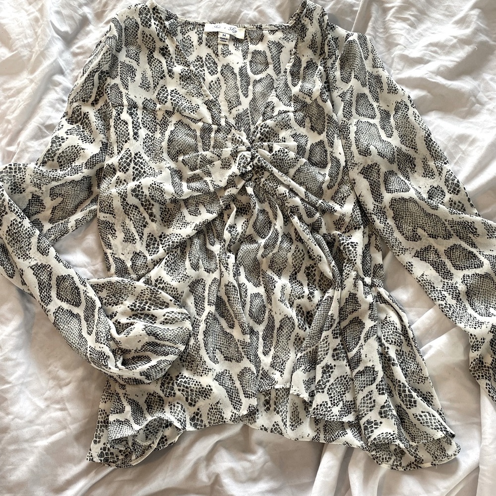 Charmed South Boutique Snake Print Blouse